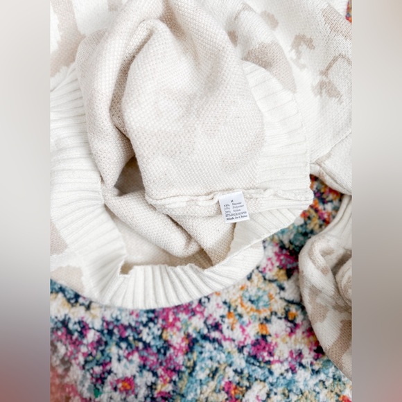 Pink Lily Cream and Tan Cheetah Print Sweater - Picture 8 of 8
